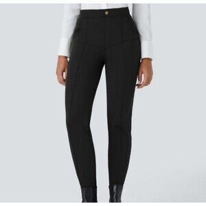 Halara Black High Waisted Multiple Pockets Solid Skinny Pull On Pants Size Small